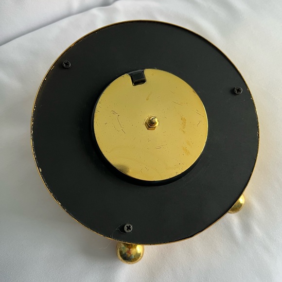 Marble Table Clock with Gold Hardware - Picture 5 of 6